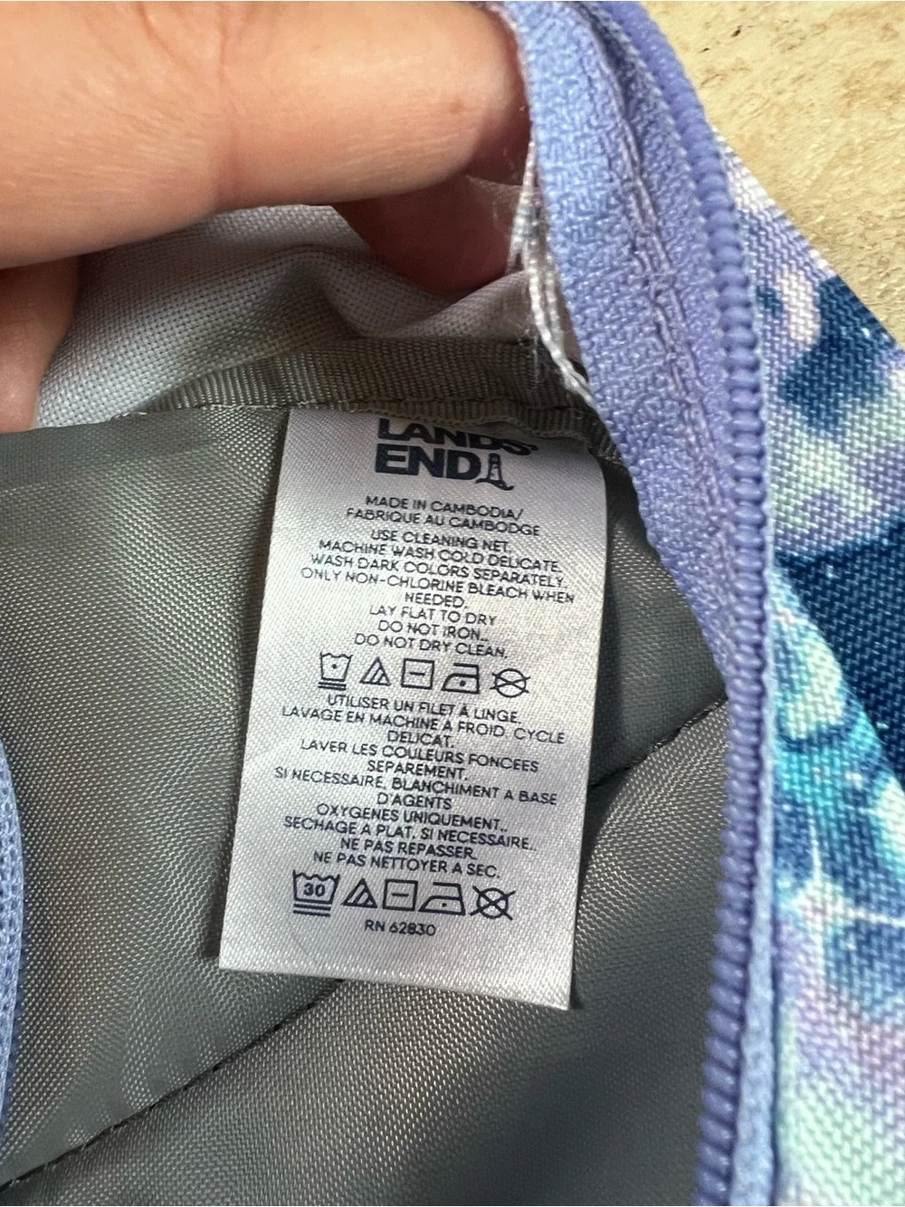 Lands' End Kids Galaxy Backpack - Purple Blue Pink Large 18”